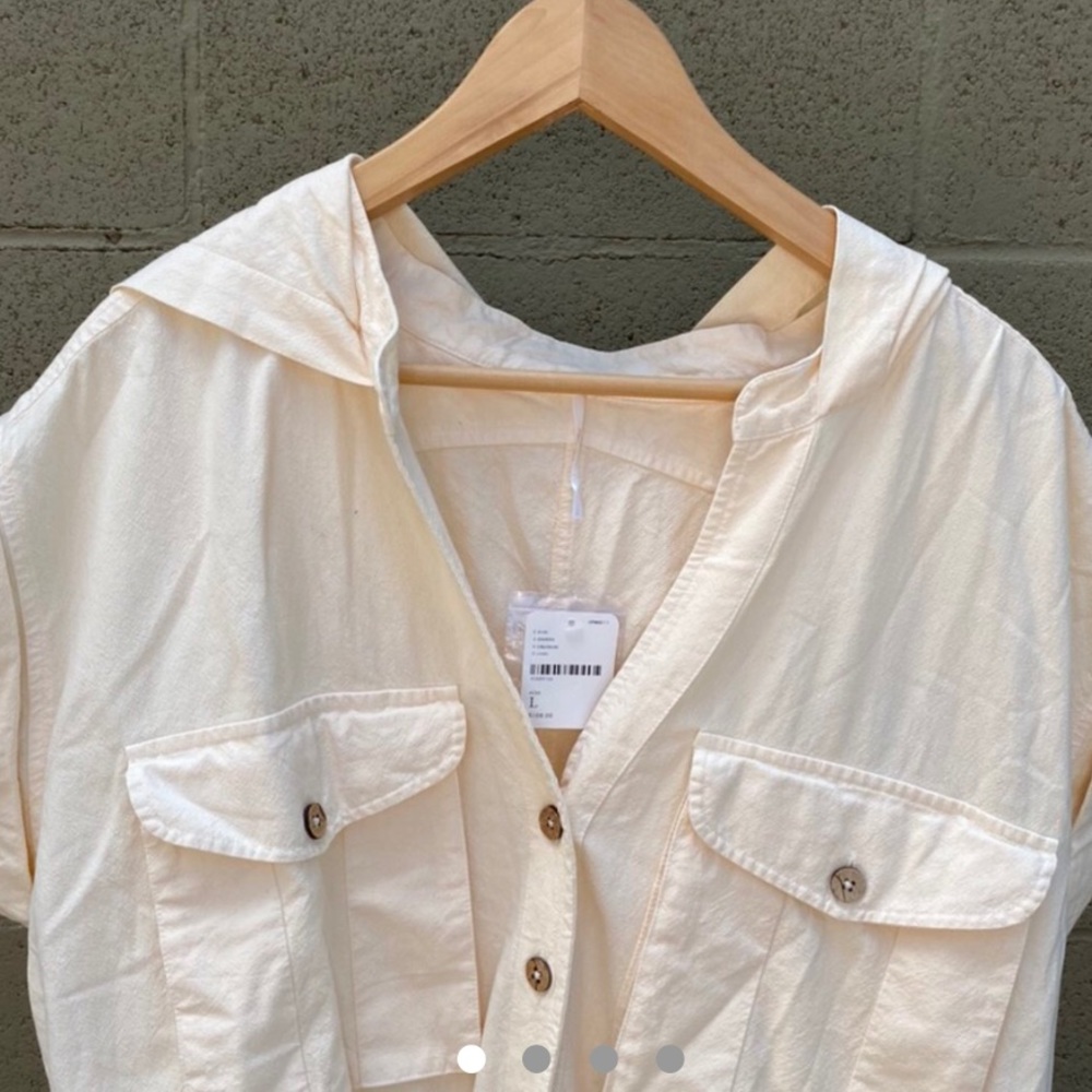 Free People white jumpsuit LARGE